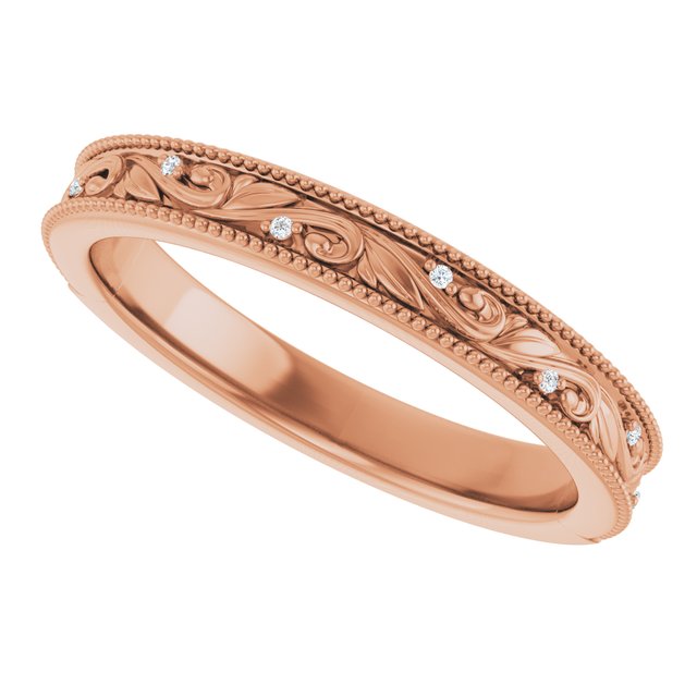 Ring i 14 kt roségull med laboratoriedyrket diamant, 0,02 ct totalt fra Smykke24