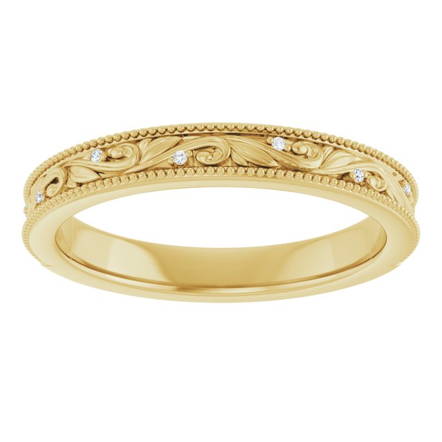 Ring i 14 kt gult gull med laboratoriedyrket diamant, 0,02 ct totalt fra Smykke24