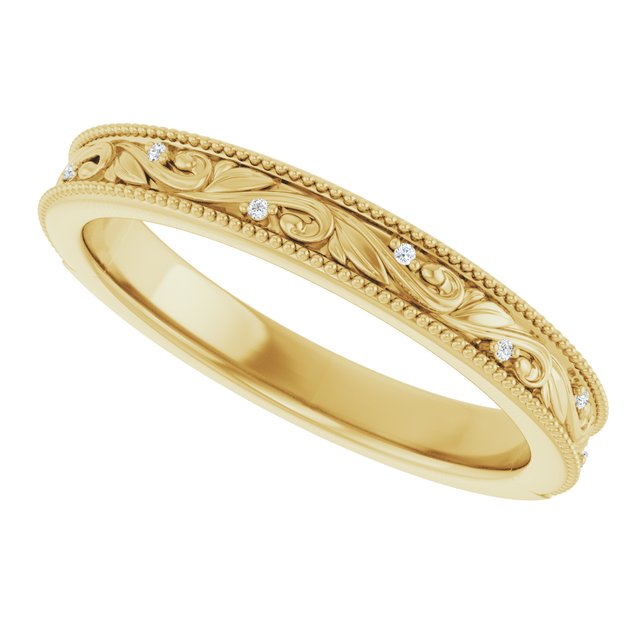 Ring i 14 kt gult gull med laboratoriedyrket diamant, 0,02 ct totalt fra Smykke24