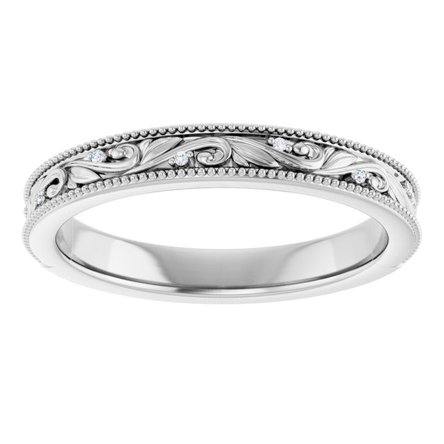 Ring i 14 kt hvitt gull med laboratoriedyrket diamant, 0,02 ct totalt fra Smykke24