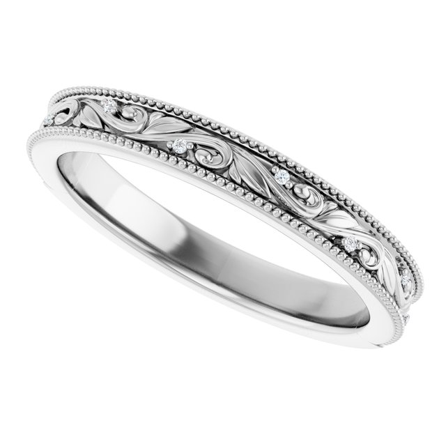 Ring i 14 kt hvitt gull med laboratoriedyrket diamant, 0,02 ct totalt fra Smykke24