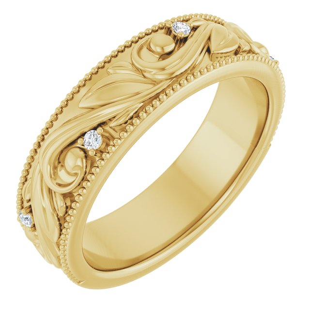 Ring i 14 kt gult gull med laboratoriedyrket diamant, 0,06 ct totalt fra Smykke24