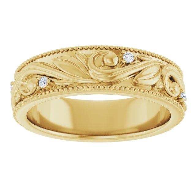 Ring i 14 kt gult gull med laboratoriedyrket diamant, 0,06 ct totalt fra Smykke24