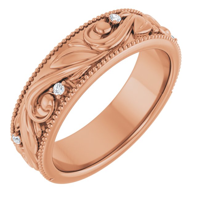 Ring i 14 kt roségull med laboratoriedyrket diamant, 0,06 ct totalt fra Smykke24