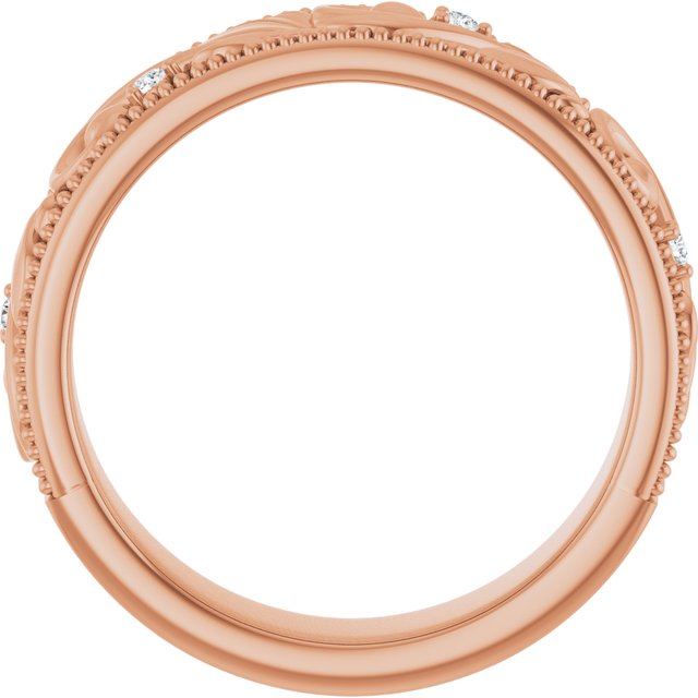 Ring i 14 kt roségull med laboratoriedyrket diamant, 0,06 ct totalt fra Smykke24