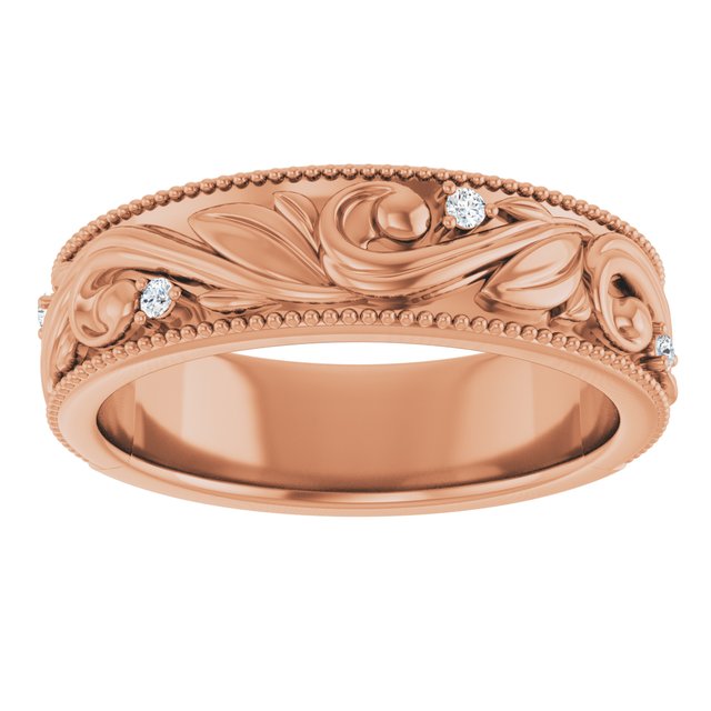 Ring i 14 kt roségull med laboratoriedyrket diamant, 0,06 ct totalt fra Smykke24