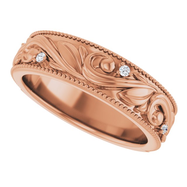 Ring i 14 kt roségull med laboratoriedyrket diamant, 0,06 ct totalt fra Smykke24