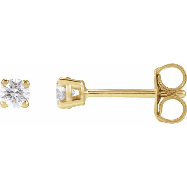 Diamantøredobber i 14 kt gult gull, 0,33 ct totalt, rund sten 3,25 mm (par) fra Smykke24