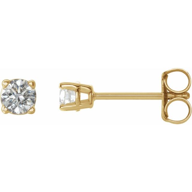 Diamantøredobber i 14 kt gult gull, 0,20 ct totalt, rund sten 3 mm (par) fra Smykke24