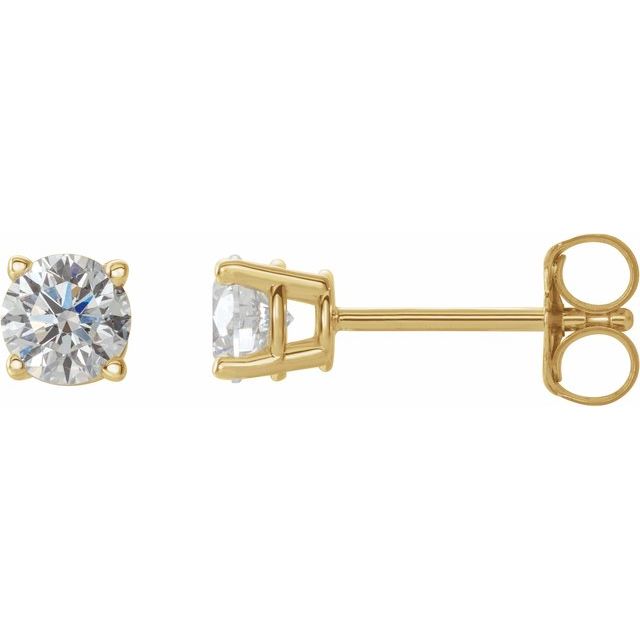 Diamantøredobber i 14 kt gult gull, 0,50 ct totalt, rund sten 4 mm (par) fra Smykke24