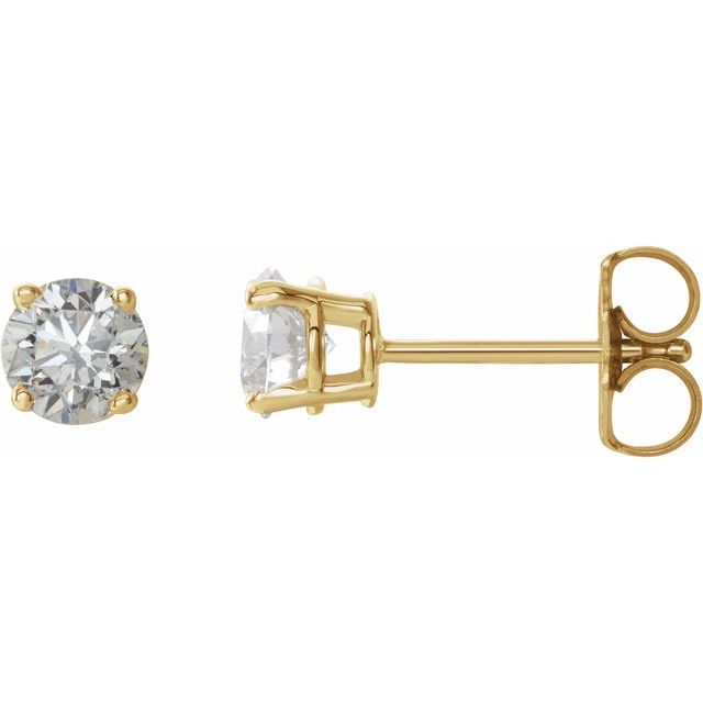Diamantøredobber i 14 kt gult gull, 0,75 ct totalt, rund sten 4,5 mm (par) fra Smykke24