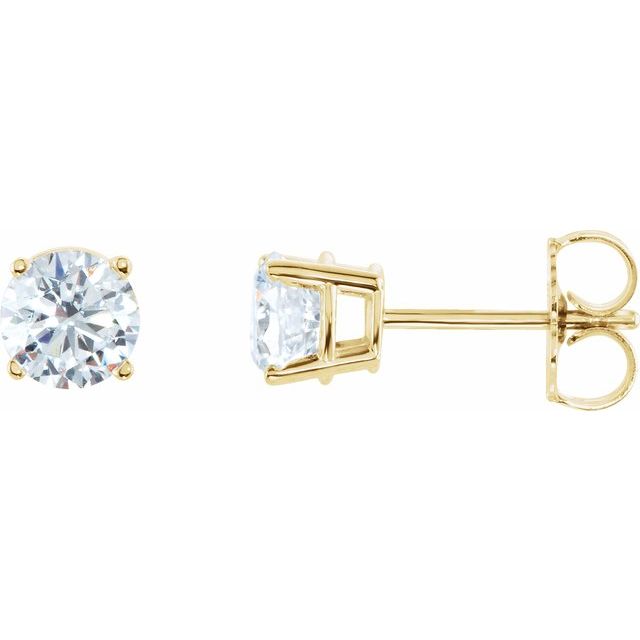 Diamantøredobber i 14 kt gult gull, 2 ct totalt, rund sten 6,3 mm (par) fra Smykke24