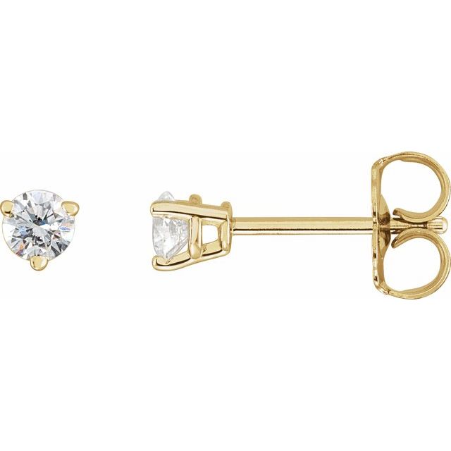Diamantøredobber i 14 kt gult gull, 0,25 ct totalt, rund sten 3,2 mm (par) fra Smykke24