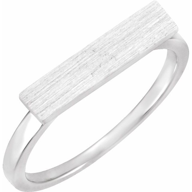 Rektangulær signetring i 14 kt hvitt gull, 16 × 4 mm fra Smykke24