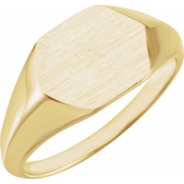 Signetring i 14 kt gult gull, 12 × 10 mm fra Smykke24