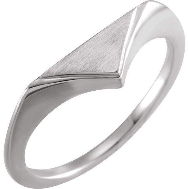 Signetring i 10 kt hvitt gull, 11,5 × 6 mm fra Smykke24