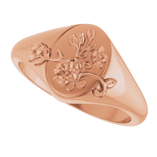 Oval signetring i 10 kt gult gull, 10,1 mm fra Smykke24