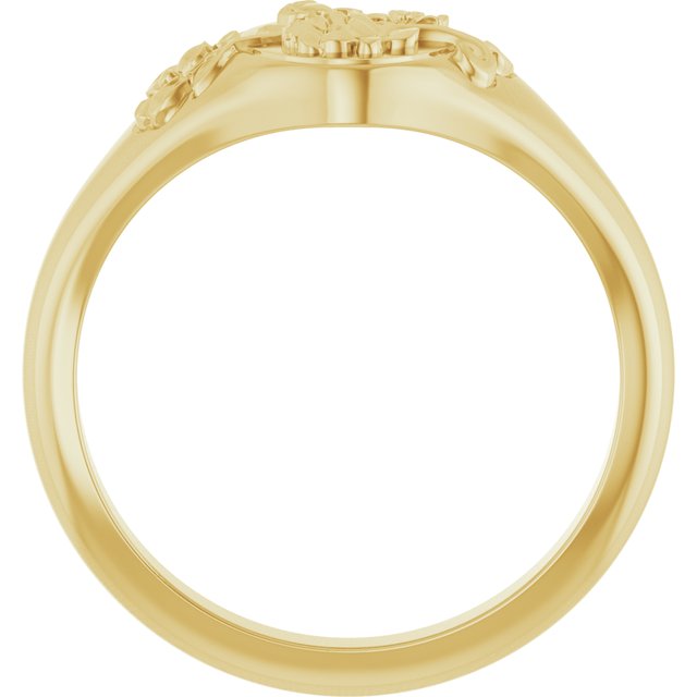 Oval signetring i 10 kt gult gull, 10,1 mm fra Smykke24