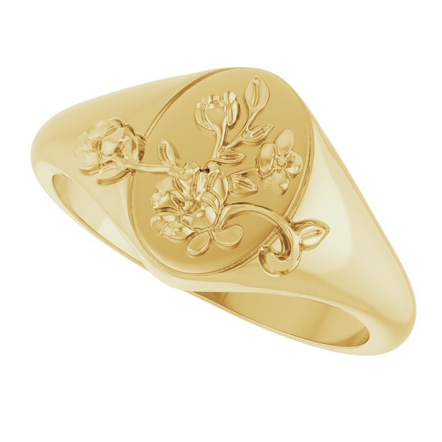 Oval signetring i 10 kt gult gull, 10,1 mm fra Smykke24