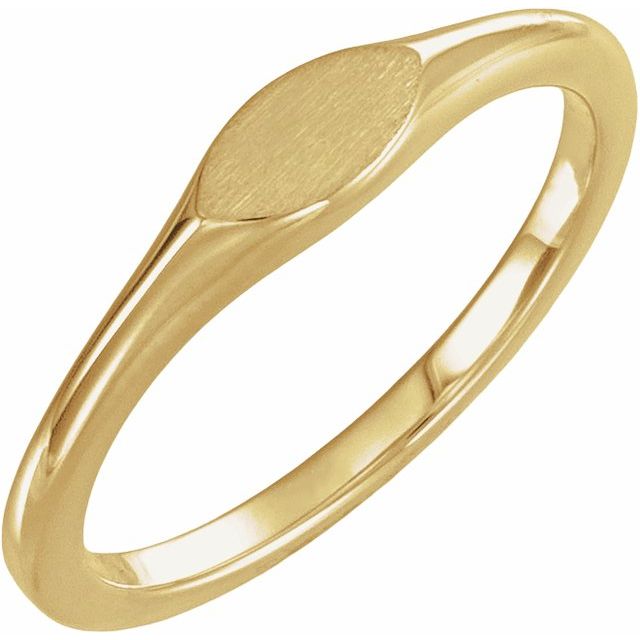 Oval signetring i 14 kt gult gull fra Smykke24