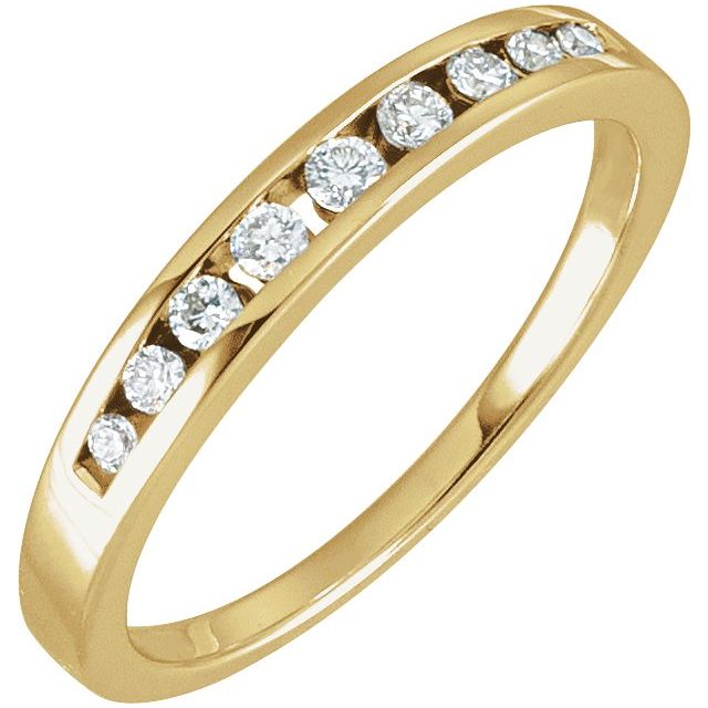 Diamantring i 14 kt gull – modell 10634 – 14 kt gult gull – Naturlige diamanter – Rund · 0,167 ct totalt · 9 steiner