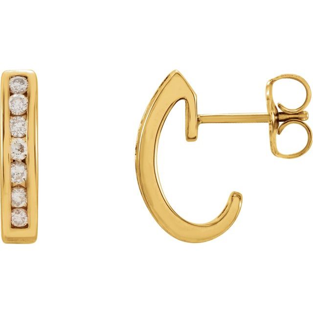 Diamantcreoler i 14 kt gult gull, 0,25 ct totalt, rund sten 1,7 mm (par) fra Smykke24