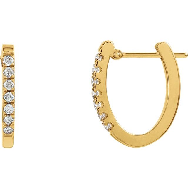 Diamantcreoler i 14 kt gult gull, 0,33 ct totalt, rund sten 1,45 mm, lengde 20 mm, tykkelse 1,5 mm (par) fra Smykke24