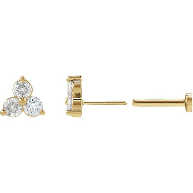 Diamantøredobber i 14 kt gult gull, 0,25 ct totalt, rund sten 3 mm (1 stk.) fra Smykke24