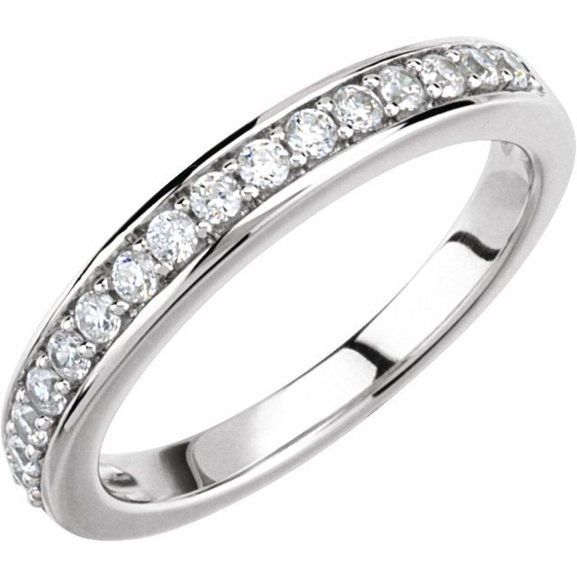 Diamantring i 14 kt gull – modell 64722 – 14 kt hvitt gull – Naturlige diamanter – Rund 1,2 mm · 19 steiner