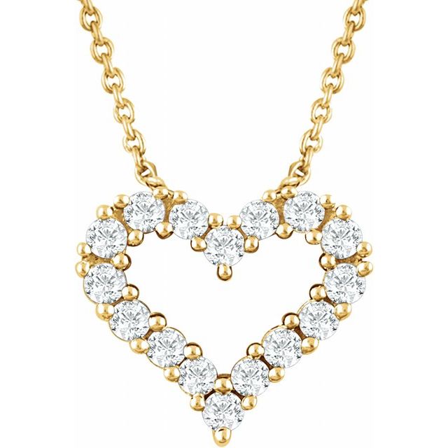 Diamanthalskjede i 14 kt gult gull, 0,25 ct totalt, rund sten 1,6 mm, 45,7 cm fra Smykke24