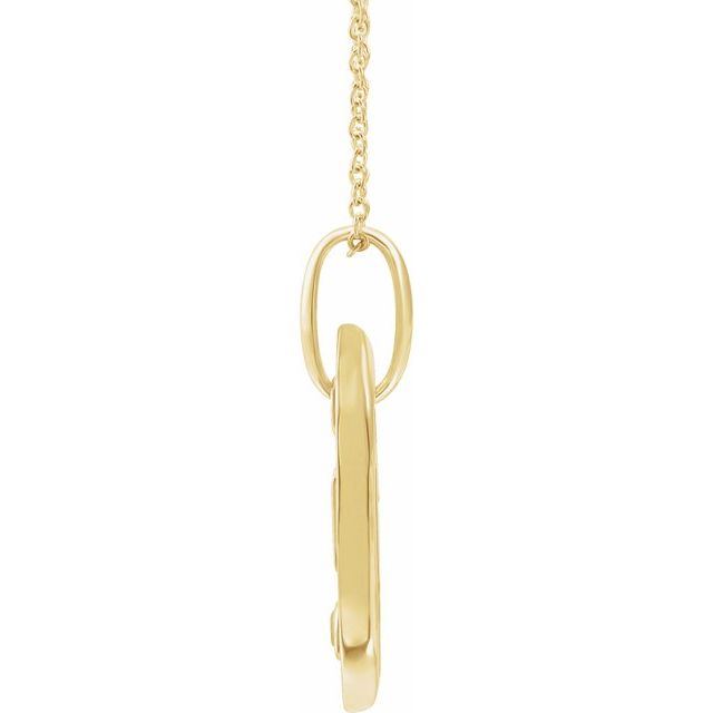 Bokstavhalskjede «A» i 14 kt gult gull med diamant, 0,05 ct, 40,6–45,7 cm fra Smykke24