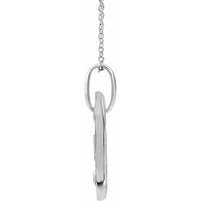 Bokstavhalskjede «B» i 14 kt hvitt gull med diamant, 0,05 ct, 40,6–45,7 cm fra Smykke24