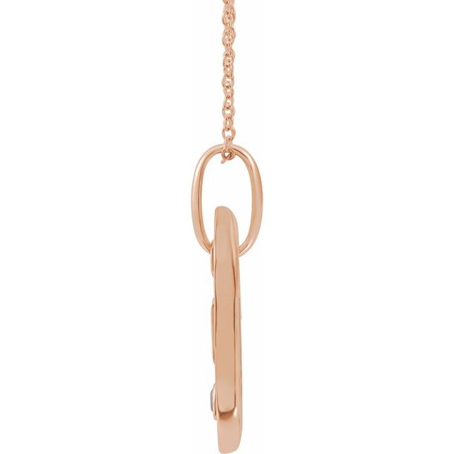 Bokstavhalskjede «B» i 14 kt roségull med diamant, 0,05 ct, 40,6–45,7 cm fra Smykke24