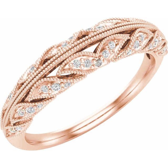Diamantring i 14 kt gull – modell 653676 – 14 kt roségull – Naturlige diamanter – Rund · 0,167 ct totalt · 42 steiner
