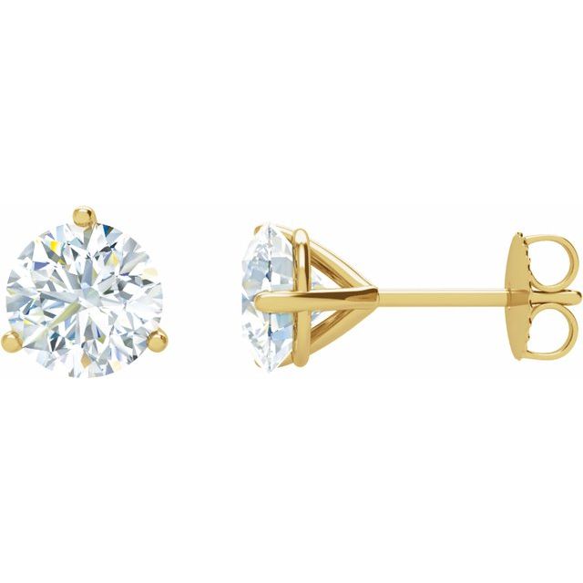 Diamantøredobber i 14 kt gult gull, 1,00 ct totalt, rund sten 5 mm (par) fra Smykke24