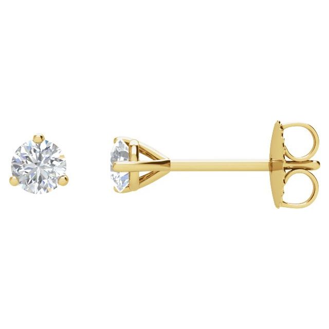 Diamantøredobber i 14 kt gult gull, 0,50 ct totalt, rund sten 4 mm (par) fra Smykke24