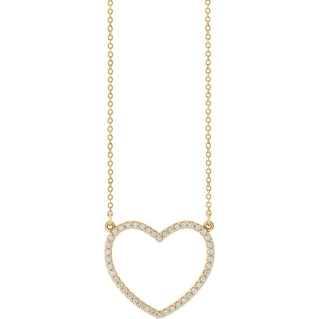 Diamanthalskjede i 14 kt gult gull, 0,25 ct totalt, anheng 21,1 × 18,7 mm, 40,6 cm fra Smykke24