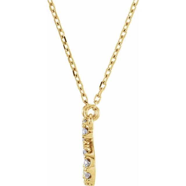 Bokstavhalskjede «A» i 14 kt gult gull med diamant, 0,125 ct totalt, 40,6 cm fra Smykke24