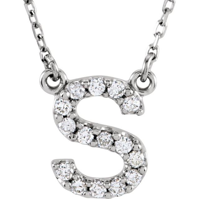 Bokstavhalskjede «C» i 14 kt gult gull med diamant, 0,125 ct totalt, 40,6 cm fra Smykke24