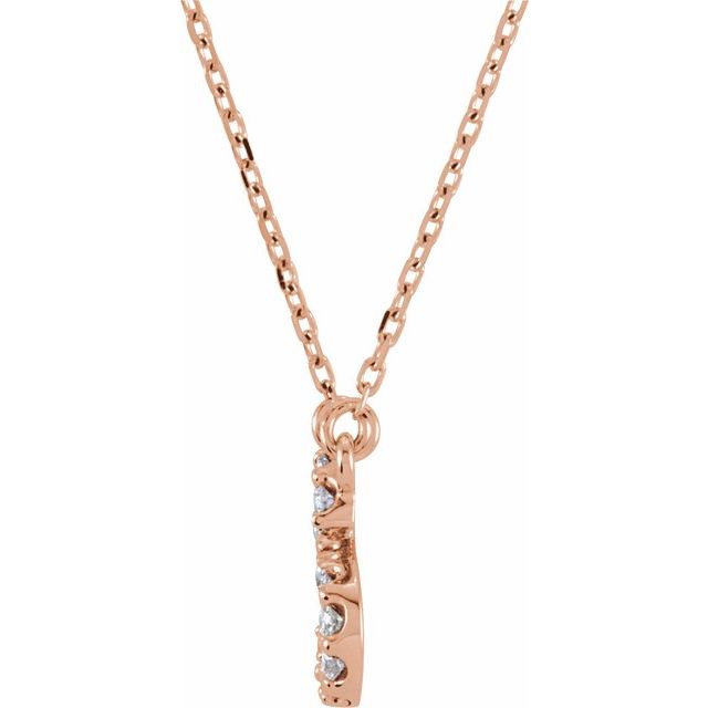Bokstavhalskjede «C» i 14 kt roségull med diamant, 0,125 ct totalt, 40,6 cm fra Smykke24