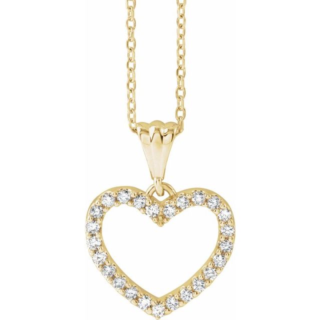 Diamanthalskjede i 14 kt gult gull, 0,20 ct totalt, rund sten 1,3 mm, 45,7 cm fra Smykke24