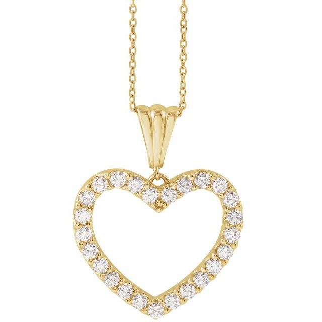 Diamanthalskjede i 14 kt gult gull, 1,00 ct totalt, rund sten 2,2 mm, 45,7 cm fra Smykke24