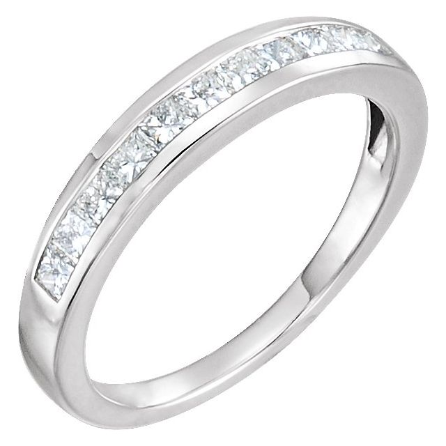 Diamantring i gull eller platina – modell 121573 – 14 kt hvitt gull – Naturlige diamanter – Firkantet 1,75 × 1,75 mm · 0,625 ct totalt · 19 steiner