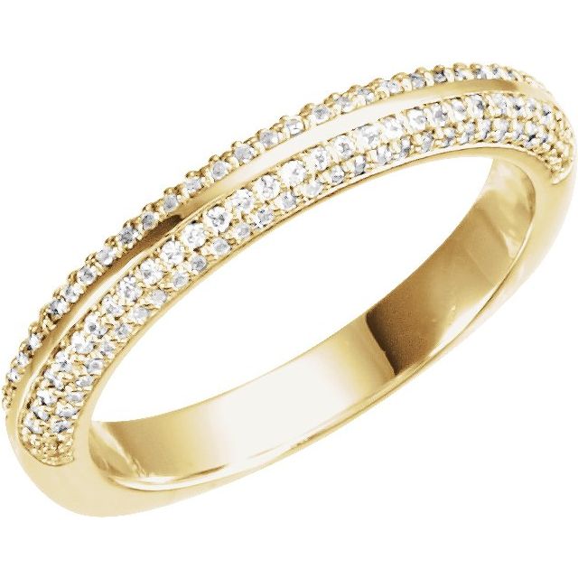 Diamantring i gull eller platina – modell 121671 – 14 kt gult gull – Naturlige diamanter – Rund 0,8 mm · 0,333 ct totalt · 130 steiner