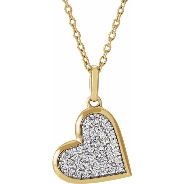 Diamanthalskjede i 14 kt gult gull, 0,25 ct totalt, rund sten 1,3 mm, 45,7 cm fra Smykke24