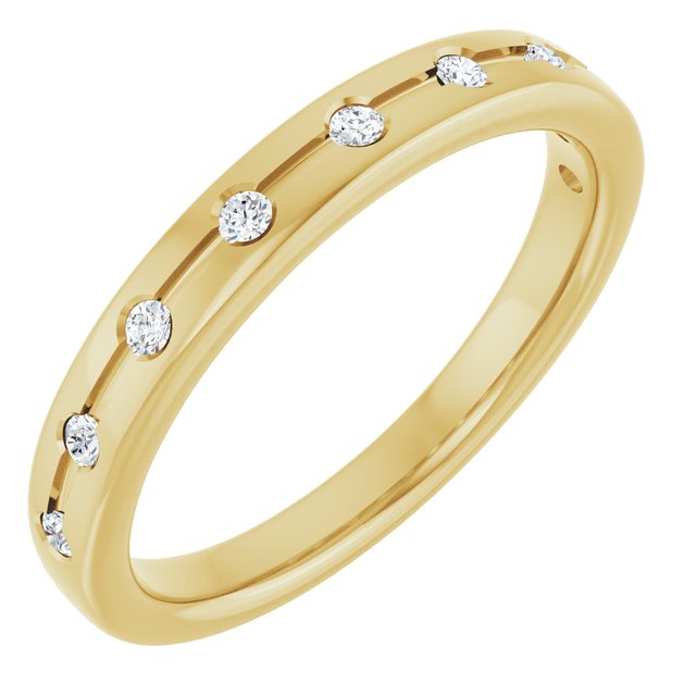 Diamantring i 14 kt gull – modell 689153 – 14 kt gult gull – Laboratoriedyrkede diamanter – Rund 1,5 mm · 0,125 ct totalt · 9 steiner