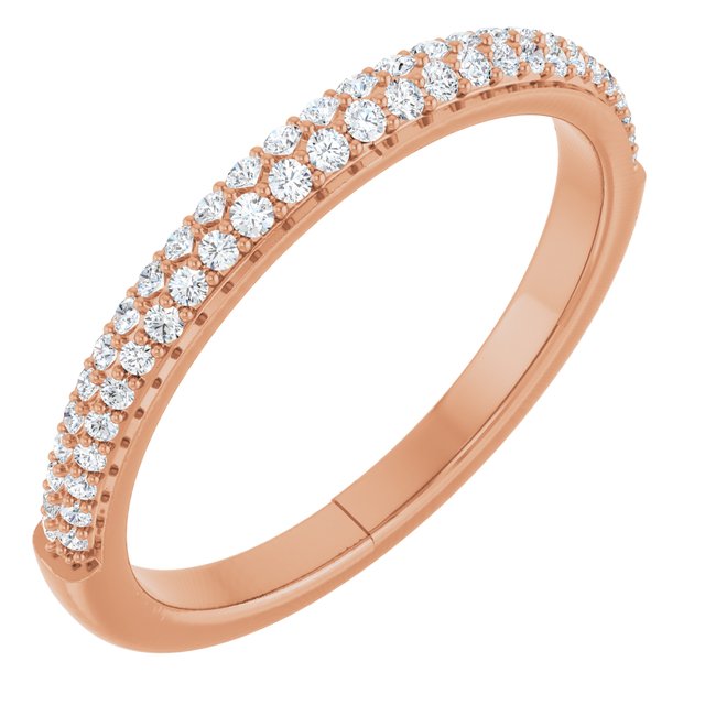 Diamantring i 14 kt gull – modell 689172 – 14 kt roségull – Laboratoriedyrkede diamanter – Rund · 0,25 ct totalt · 55 steiner