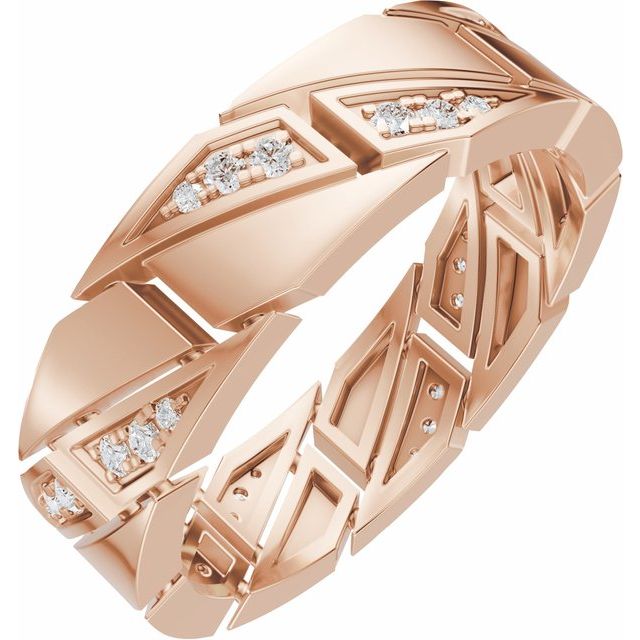Alliansering i 14 kt roségull med laboratoriedyrket diamant, 0,25 ct totalt fra Smykke24