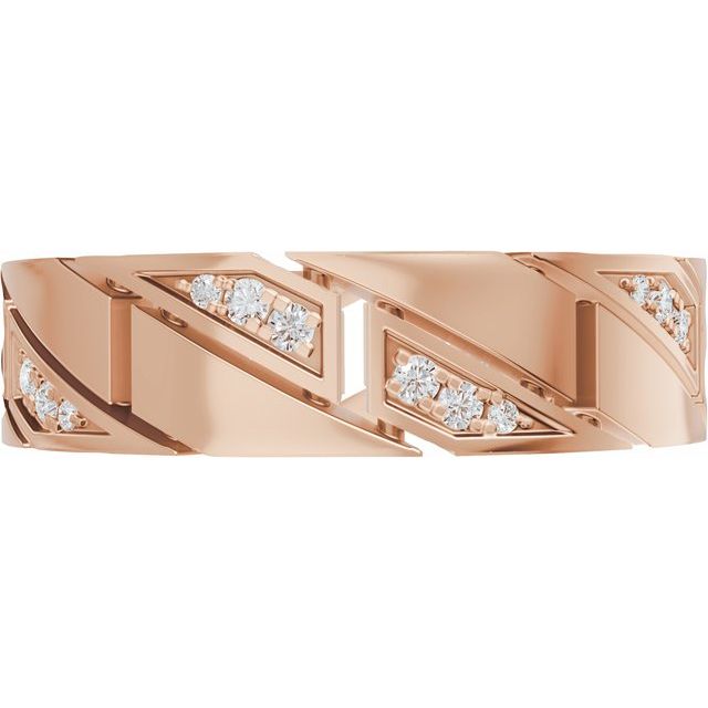 Alliansering i 14 kt roségull med laboratoriedyrket diamant, 0,25 ct totalt fra Smykke24