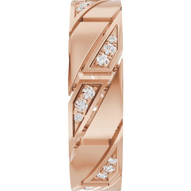 Alliansering i 14 kt roségull med laboratoriedyrket diamant, 0,25 ct totalt fra Smykke24